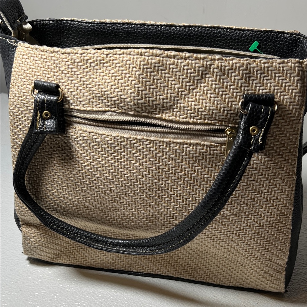 Multicolor Weaved Patterned Tote Bag with Black Accents New no tags - Picture 6 of 8